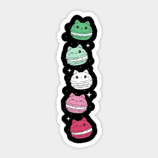 Subtle Abrosexual Pride Flag Cute Cat Kawaii Macaron Sticker